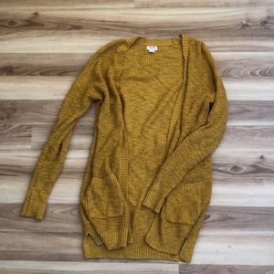 long mustard yellow cardigan
